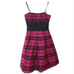 Morgan & Co Pink Plaid Taffeta Y2k Dress
